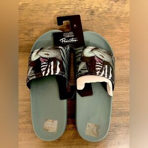 Primitive Skateboarding slides Naruto shippuden anime Snake graphic sandals Sz 8